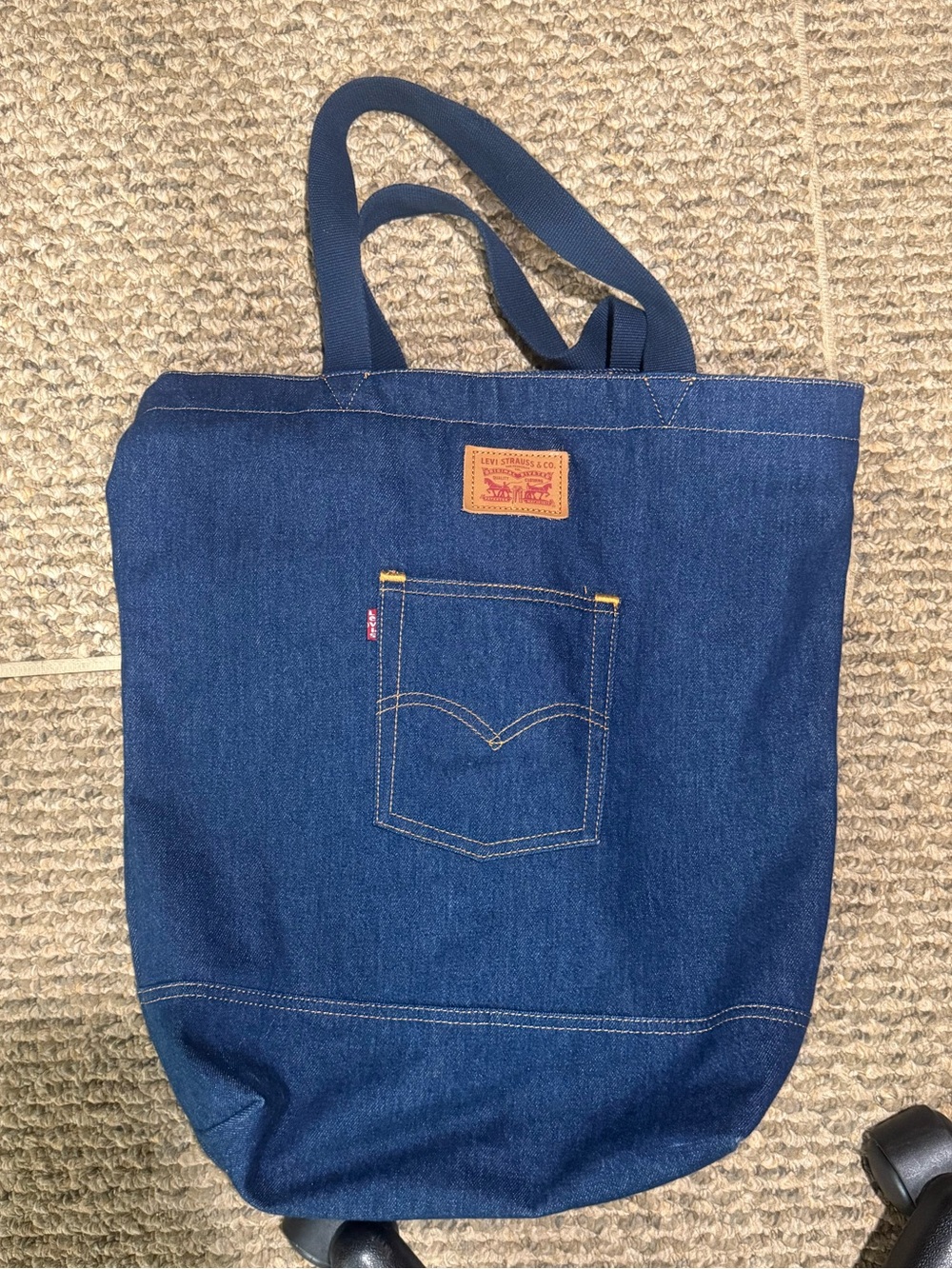 Levi’s Blue Denim Tote Bag Jeans Pocket Logo Shoulder Bag